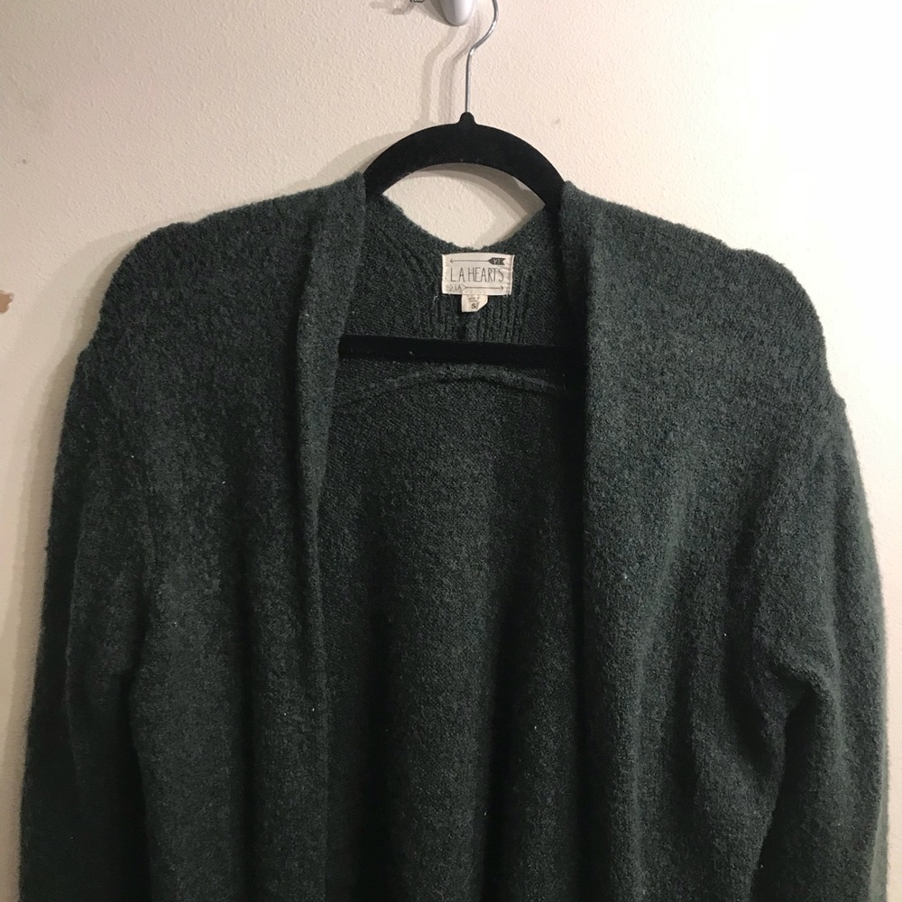 L.A Hearts cozy forest green cardigan